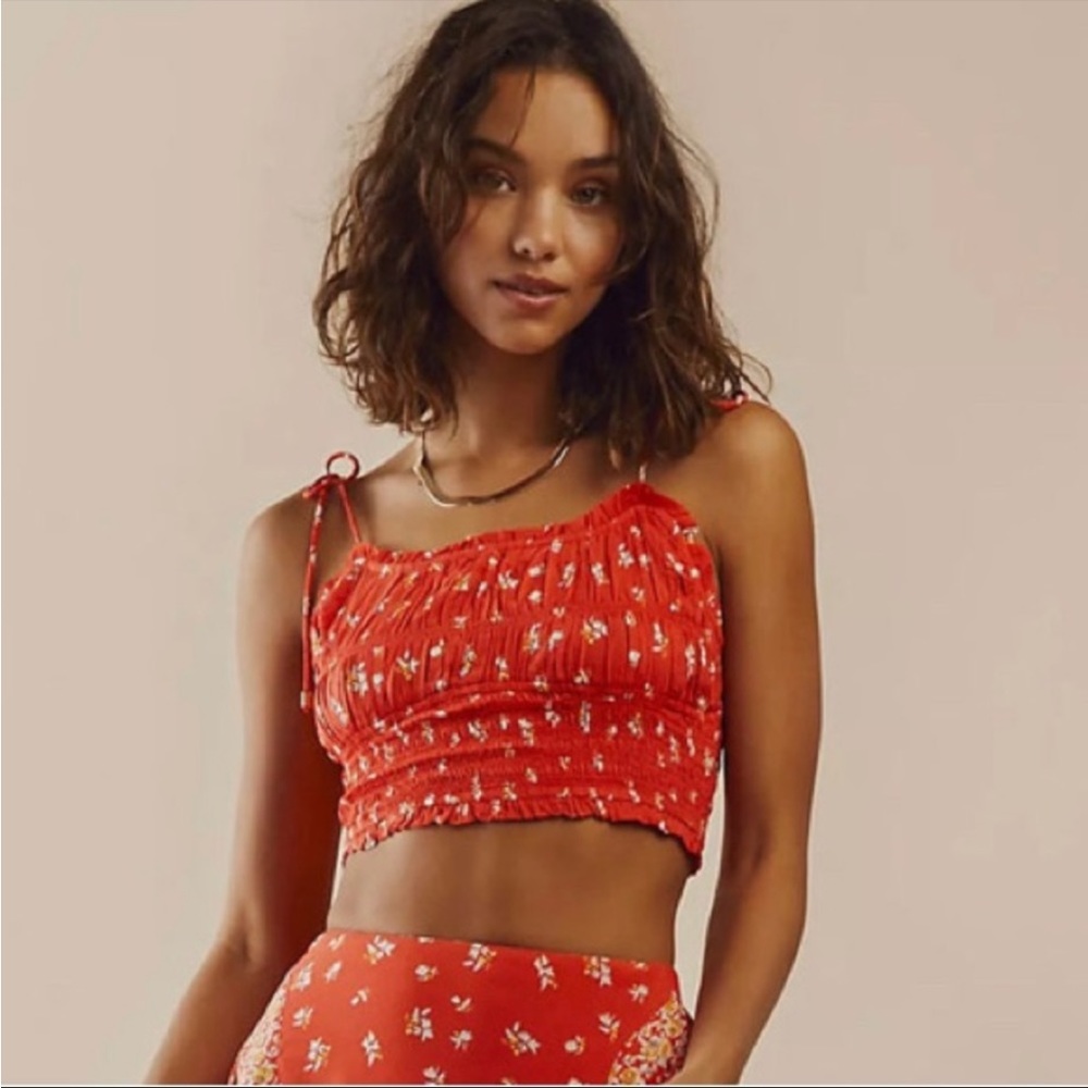 NWOT Free People Kaia Red Maxi Skirt Set